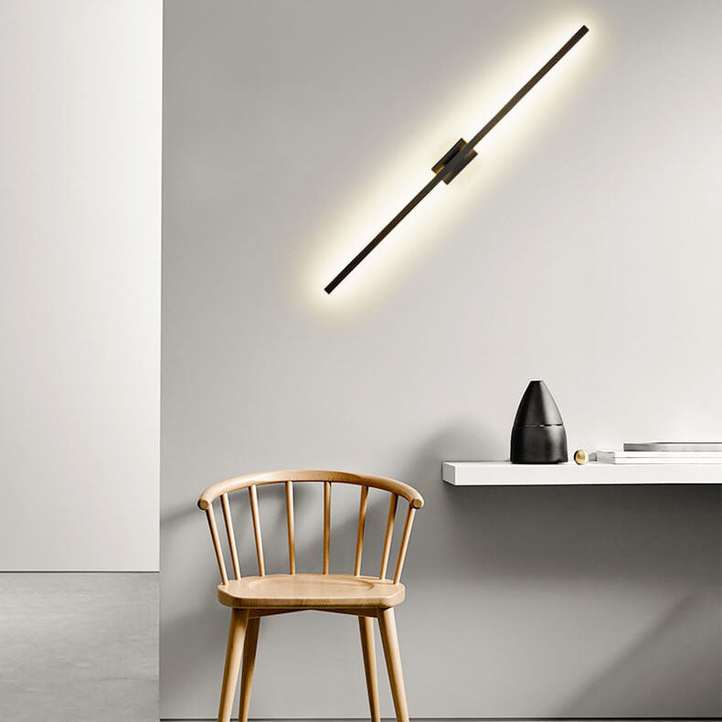 Black Linear LED Nordic Mirror Sconce