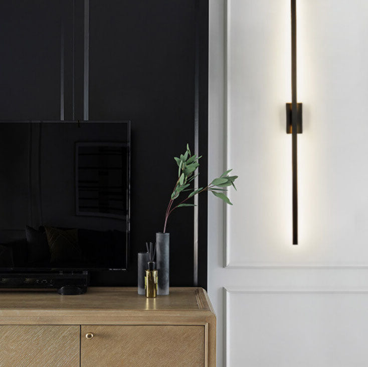 Black Linear LED Nordic Mirror Sconce