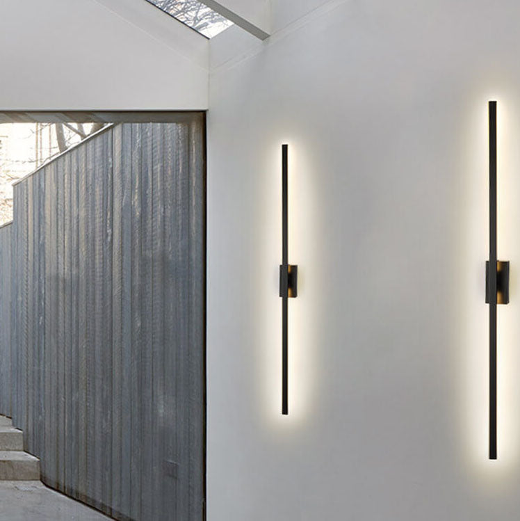 Black Linear LED Nordic Mirror Sconce