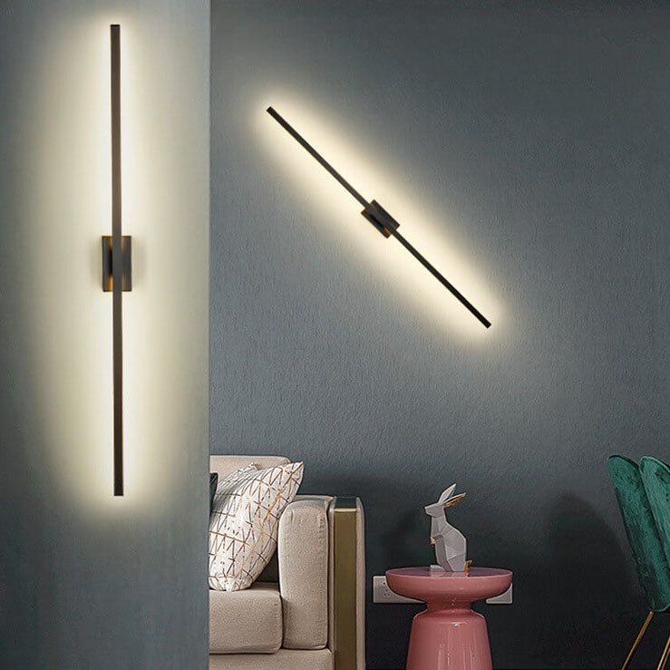 Black Linear LED Nordic Mirror Sconce
