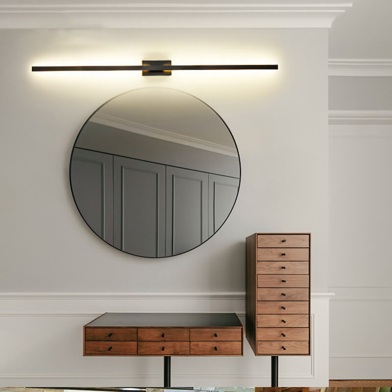 Black Linear LED Nordic Mirror Sconce