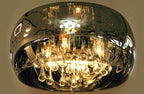 Elegant 6-Light Crystal Chandelier with Modern Glass Shade