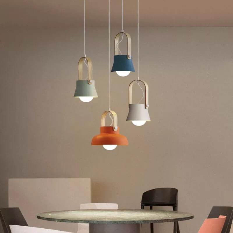 Nordic 1-Light Wood Pendant Light with Handle