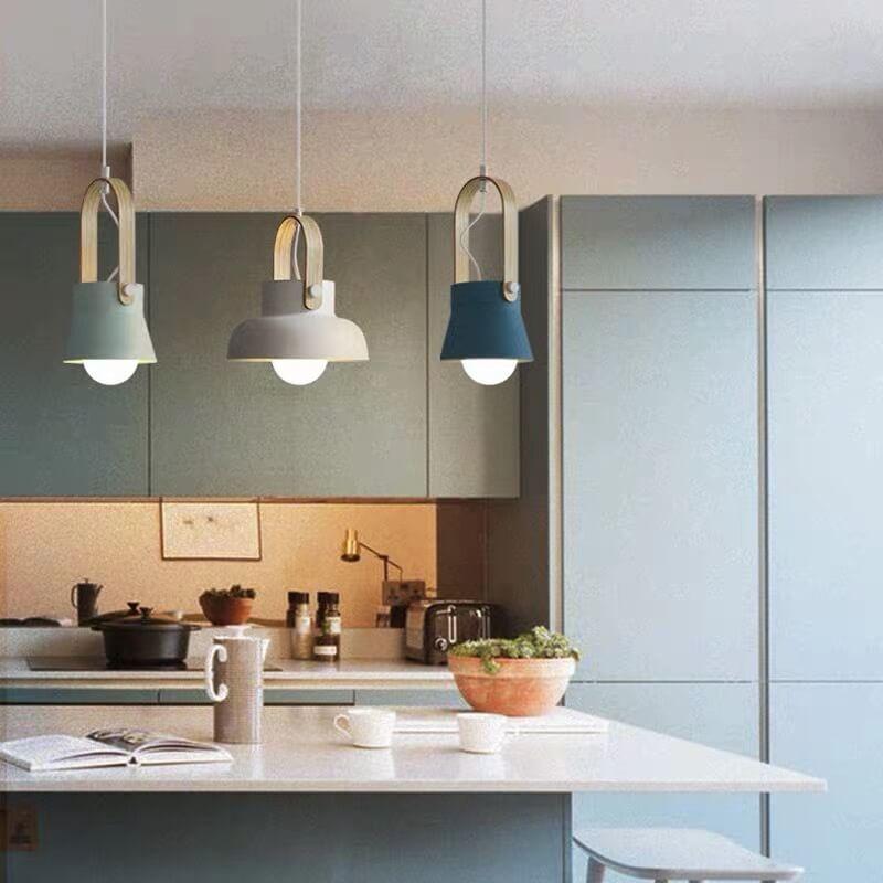 Nordic 1-Light Wood Pendant Light with Handle