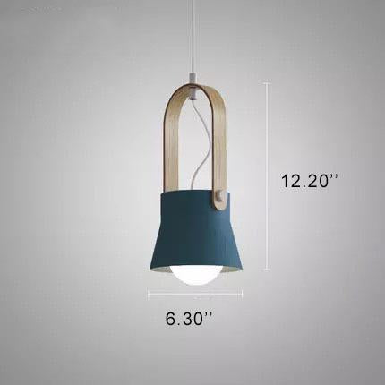 Nordic 1-Light Wood Pendant Light with Handle