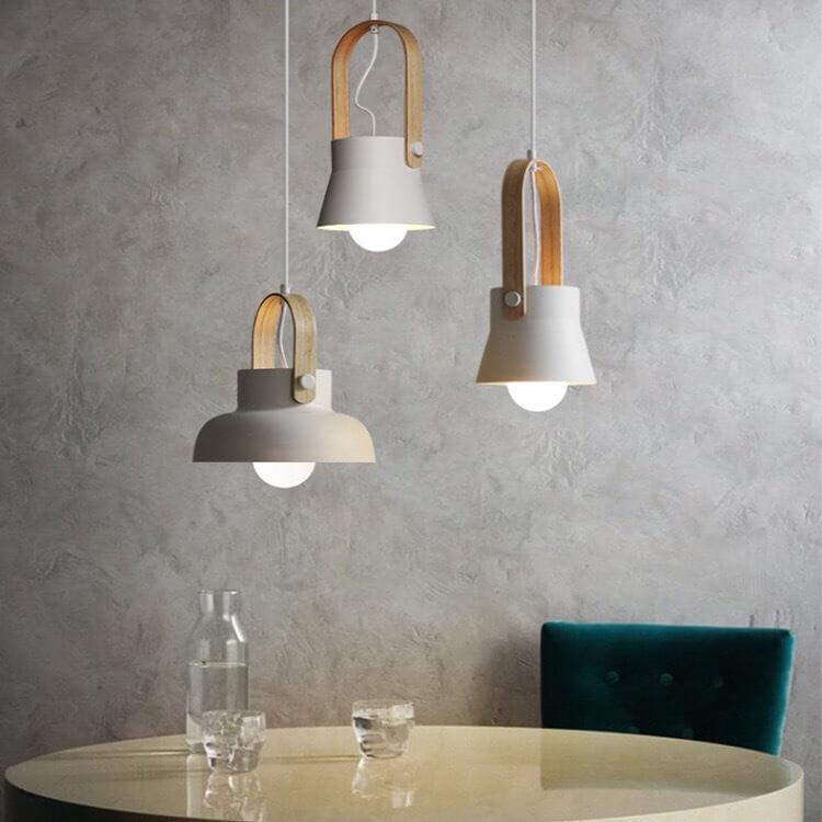 Nordic 1-Light Wood Pendant Light with Handle