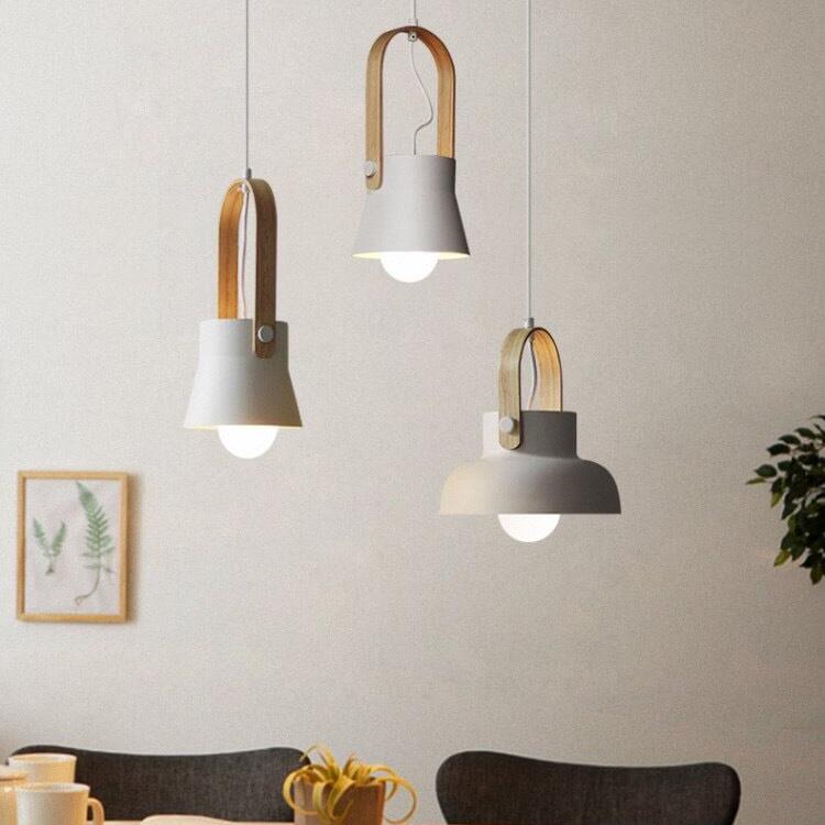Nordic 1-Light Wood Pendant Light with Handle