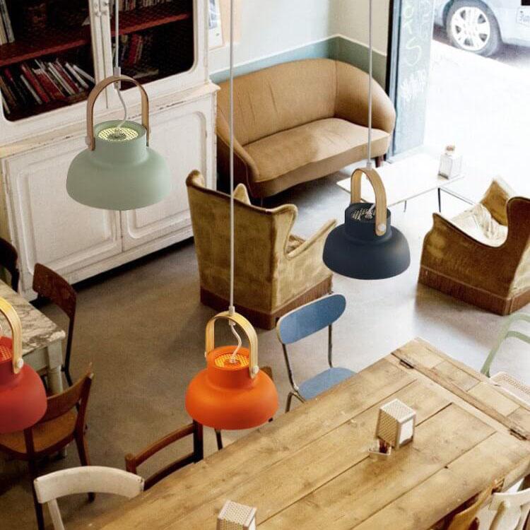 Nordic 1-Light Wood Pendant Light with Handle