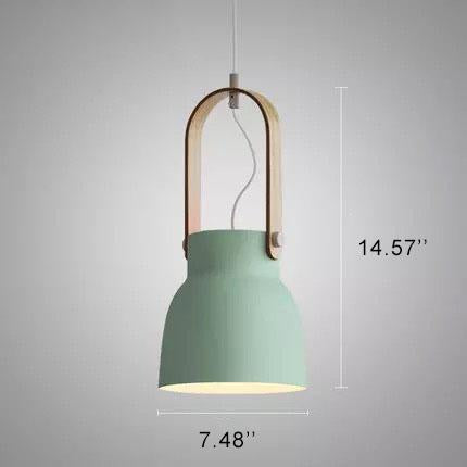 Nordic 1-Light Wood Pendant Light with Handle