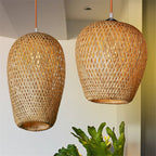 Premium Bamboo Weaving 1-Light Pendant Lamp - Rustic Design