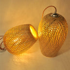 Premium Bamboo Weaving 1-Light Pendant Lamp - Rustic Design