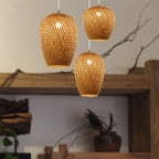 Premium Bamboo Weaving 1-Light Pendant Lamp - Rustic Design