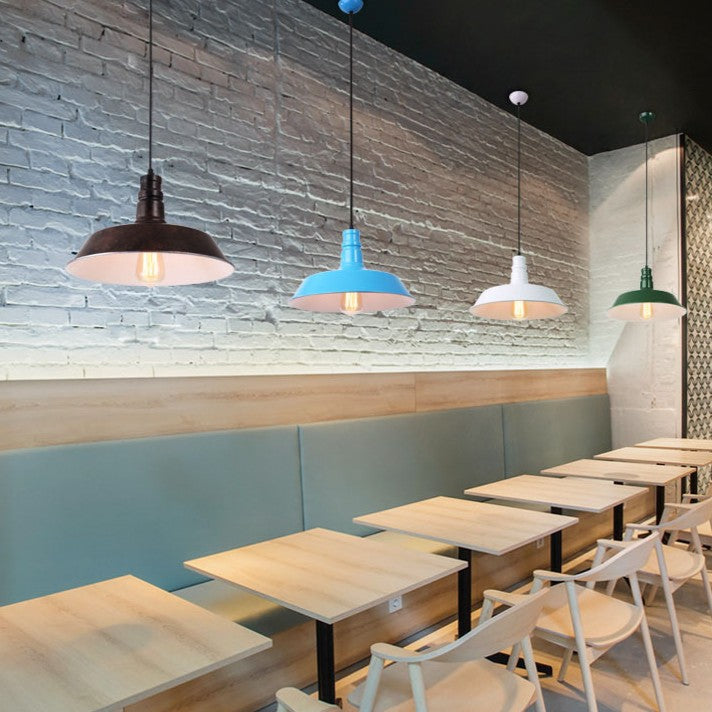 Modern Industrial Round Iron 1-Light Pendant for Living Room