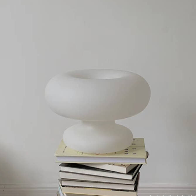 Premium Danish White Mushroom 1-Light Table Lamp