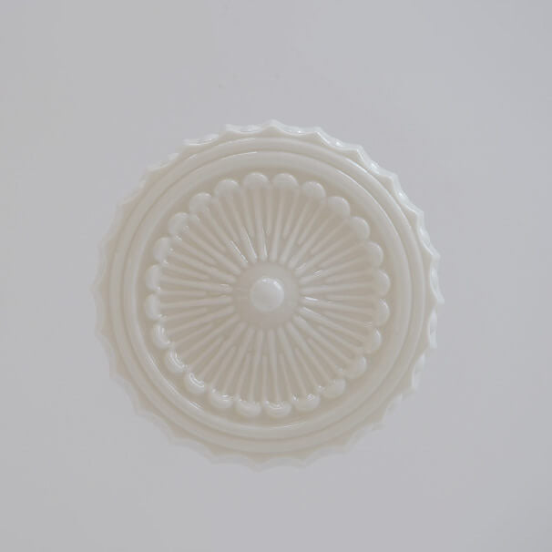 Vintage White Jade Glass Round Drum LED Ceiling Light