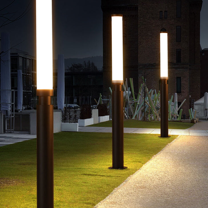 Contemporary Acrylic LED Outdoor Lawn Lamp - Waterproof Lipstick Design