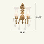 French Crystal Brass Wall Sconce