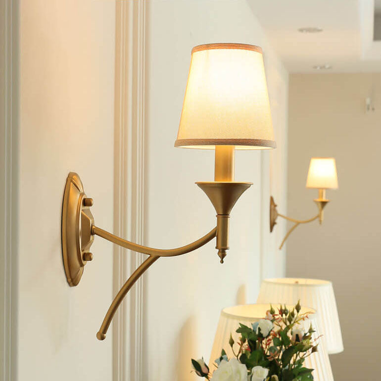 Iron & Fabric Mushroom Wall Sconce