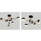 Elegant Black and Gold Semi-Flush Mount Light - 4 to 8 Bulb Design