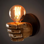Retro Industrial Resin Hand Fist Wall Sconce Lamp