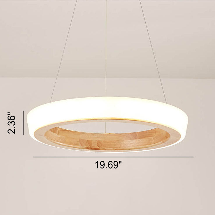 Log Circle LED Island Chandelier