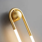 Minimalist Three-Step Dimming LED Wall Lamp - Round Rectangular Copper Design