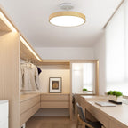 Minimalist Japanese Wood Grain Round LED Semi-Flush Mount