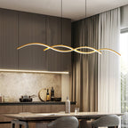 Nordic Minimalist LED Chandelier with Long Wave Design