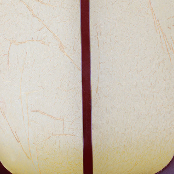Contemporary Wooden Lantern Pendant Light with Faux Sheepskin - 1-Light