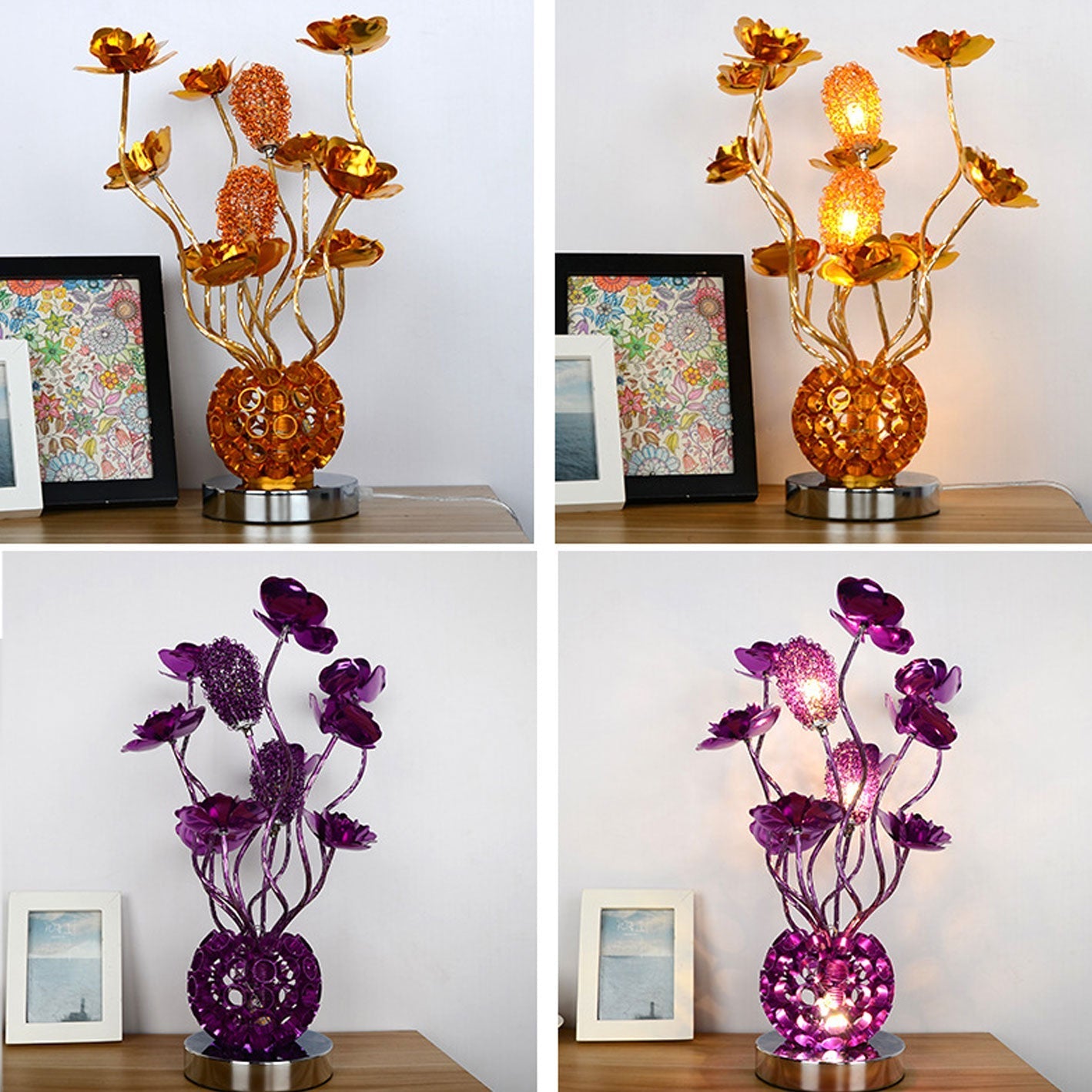 Premium European Rose Aluminum LED Table Lamp