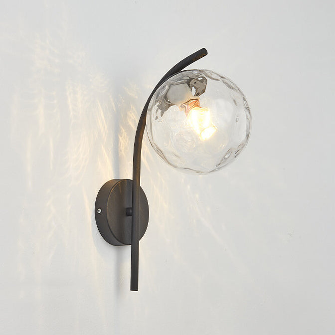 Modern Arc Glass Globe Wall Sconce