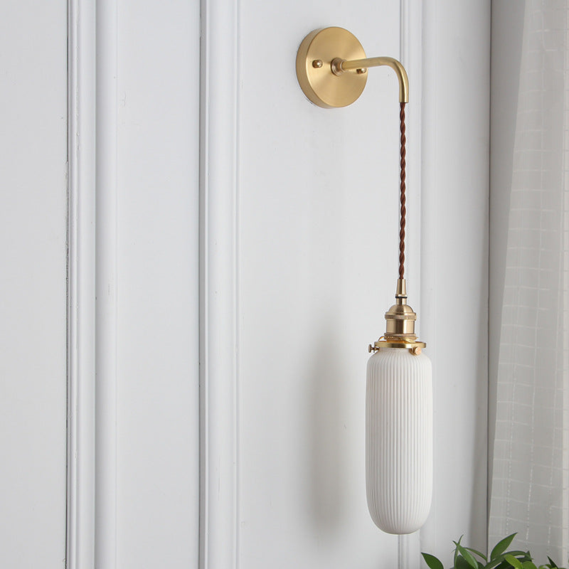 Japanese Brass & Lucite Wall Sconce