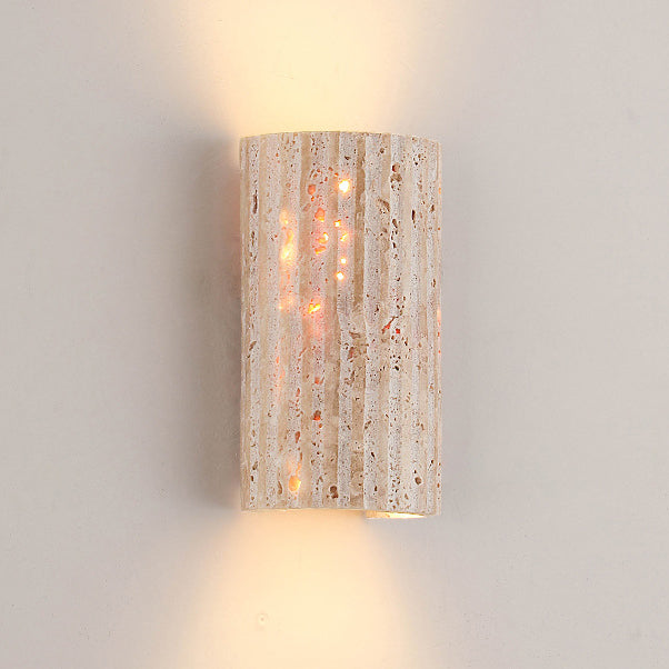 Travertine Semicircle LED Sconce