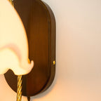 Vintage French Cream Glass Petal Wall Sconce Lamp