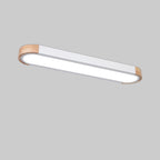 Scandinavian Long Oval Iron LED Flush Mount Ceiling Light for Bedroom