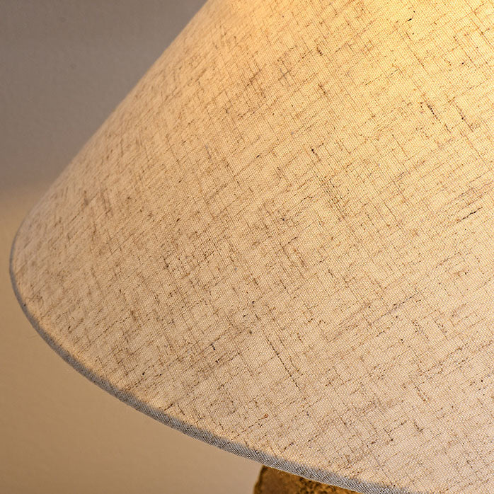 Shabby Chic Cone Fabric Ceramic Table Lamp - 1-Light Design for Bedroom