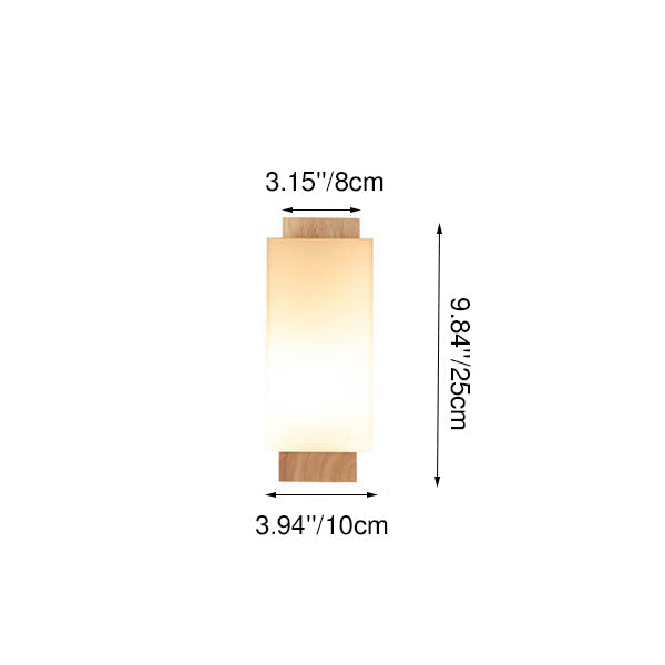 Solid Wood & Glass Wall Sconce