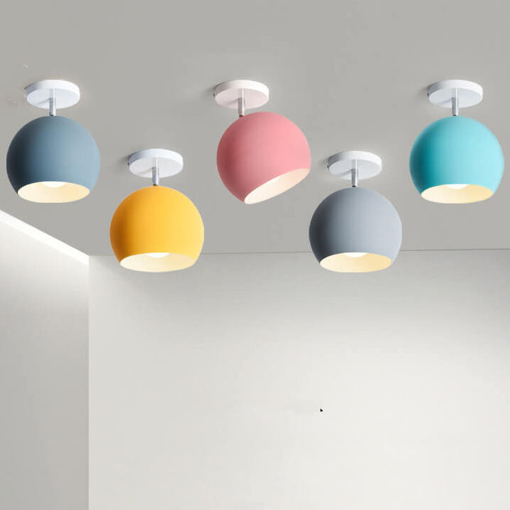 Nordic Macaron 1-Light Semi-Flush Mount Ceiling Light