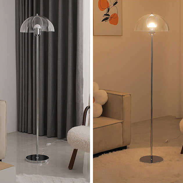 Nordic Vintage Clear Acrylic 1-Light Floor Lamp