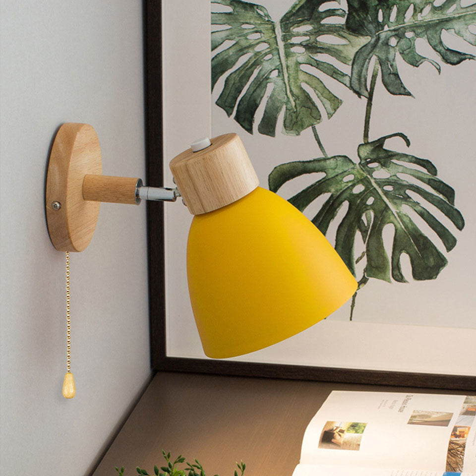 Macaron Iron & Wood Wall Sconce