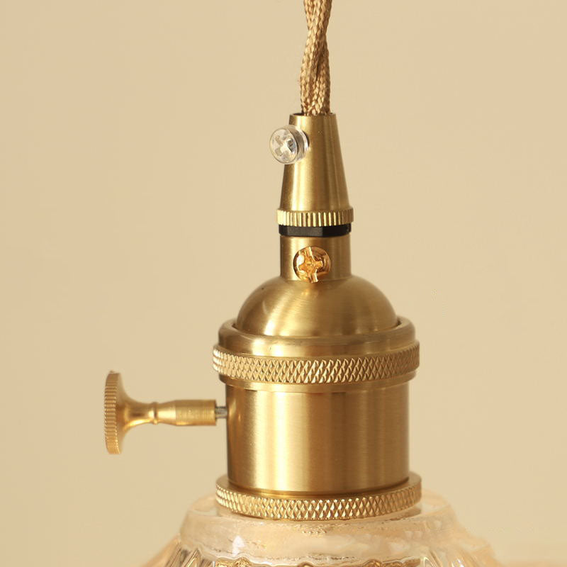 Vintage Clear Glass Brass Pendant Light - Nordic Minimalist Design