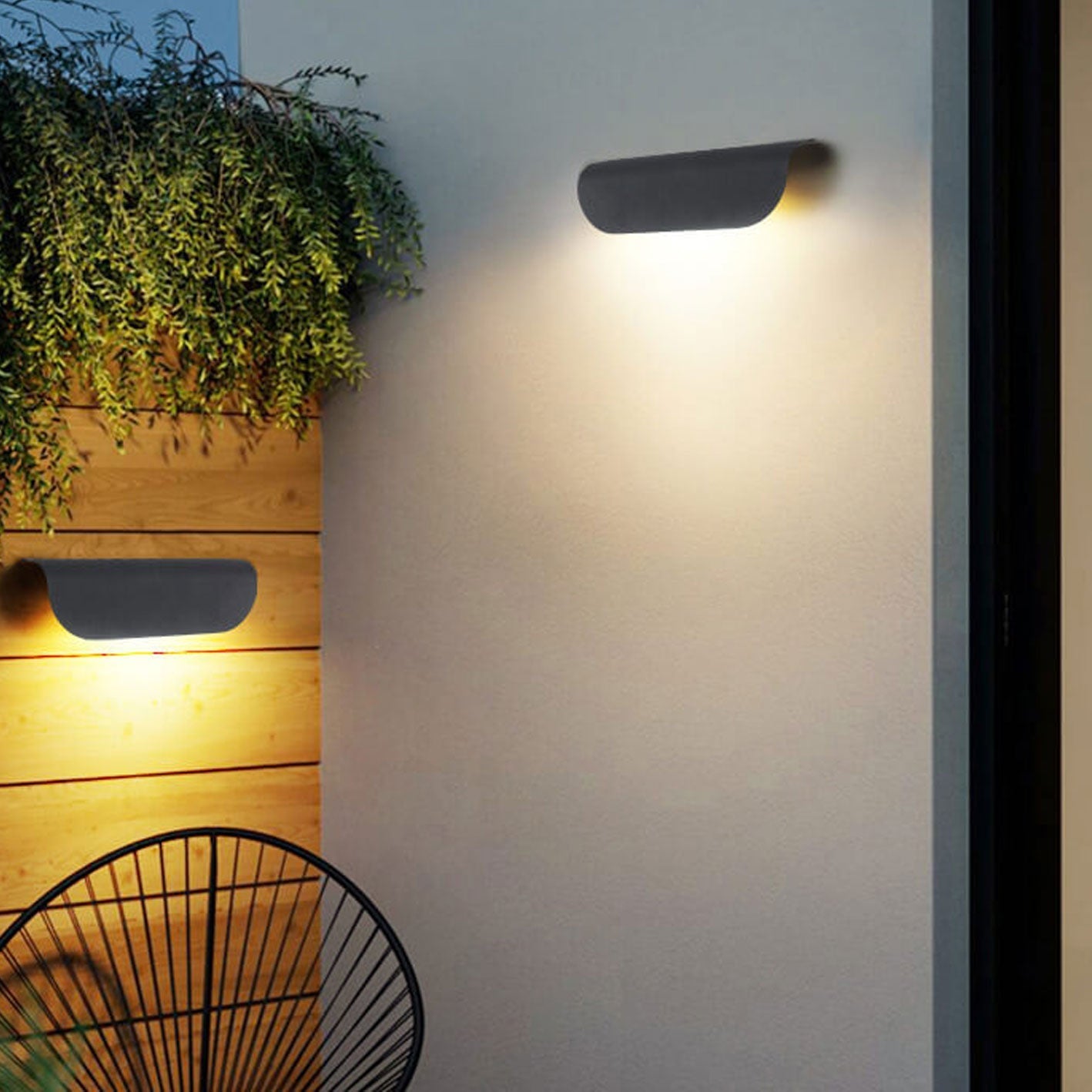 Premium Waterproof LED Curved Outdoor Wall Sconce Lamp