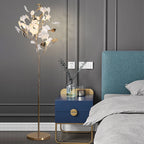 Premium Ginkgo Leaf 5-Light Floor Lamp - Nordic Acrylic & Iron Design