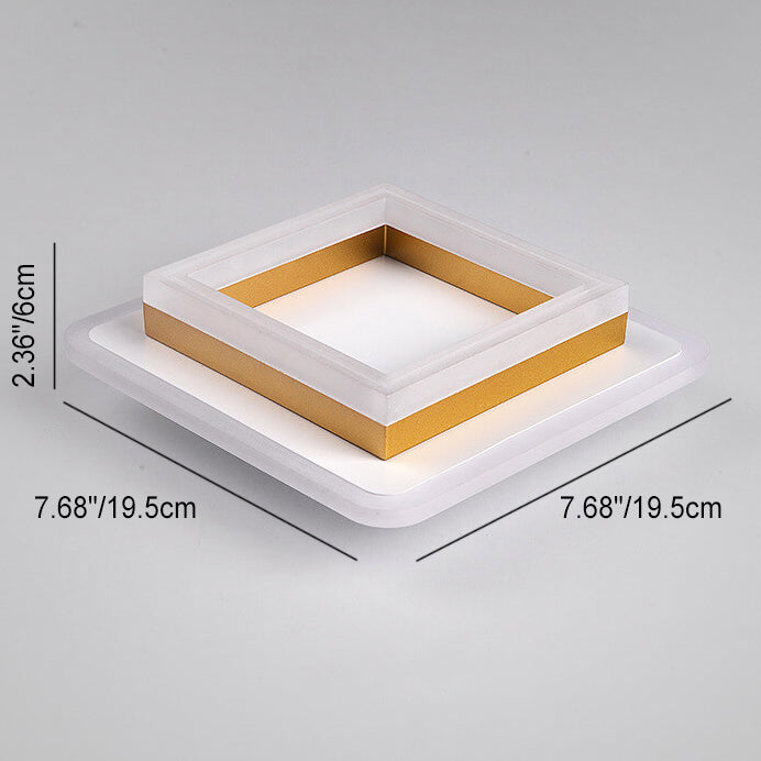 Nordic Acrylic LED Flush Mount Ceiling Light - Square & Circle Design
