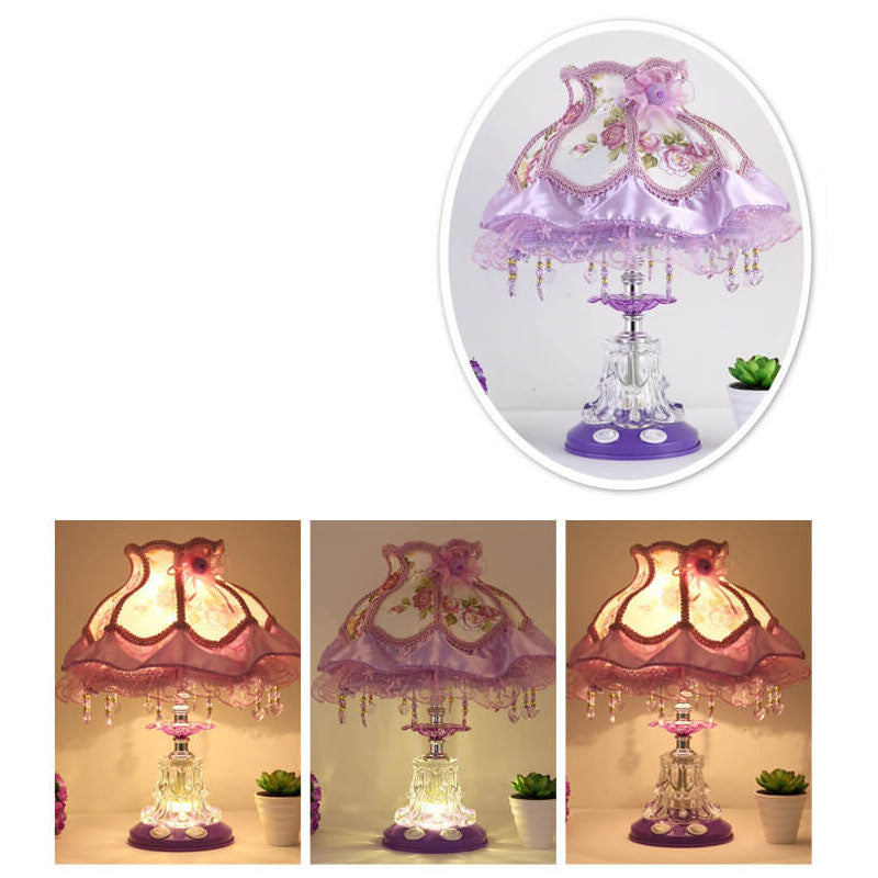 Elegant European Glass Table Lamp - 1-Light Wedding Design