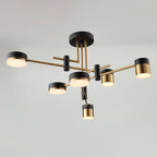 Elegant Black and Gold Semi-Flush Mount Light - 4 to 8 Bulb Design