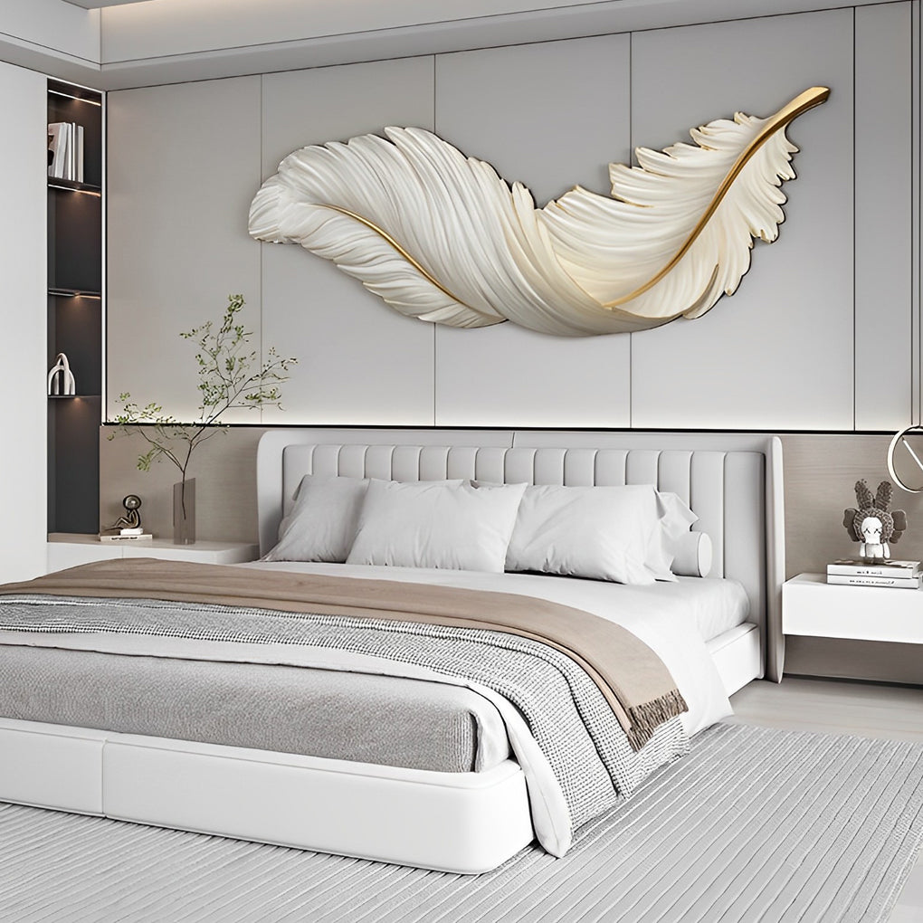 Modern LED Feather Wall Lamp - Art Deco Design