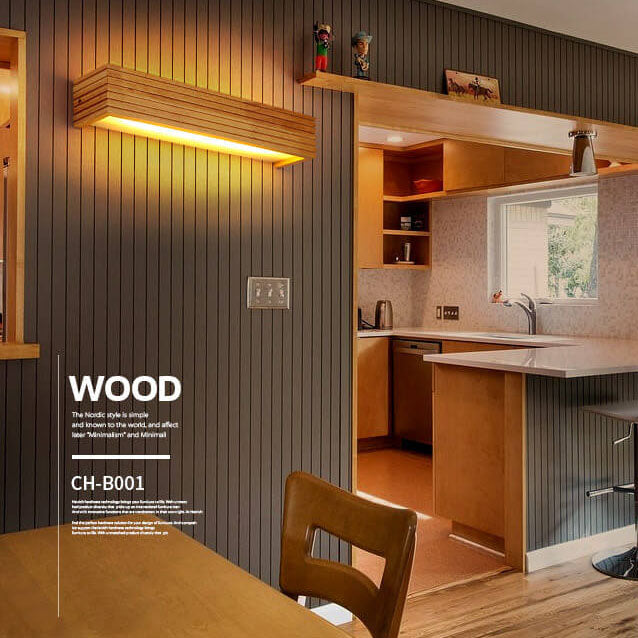 Premium Solid Wood LED Wall Sconce