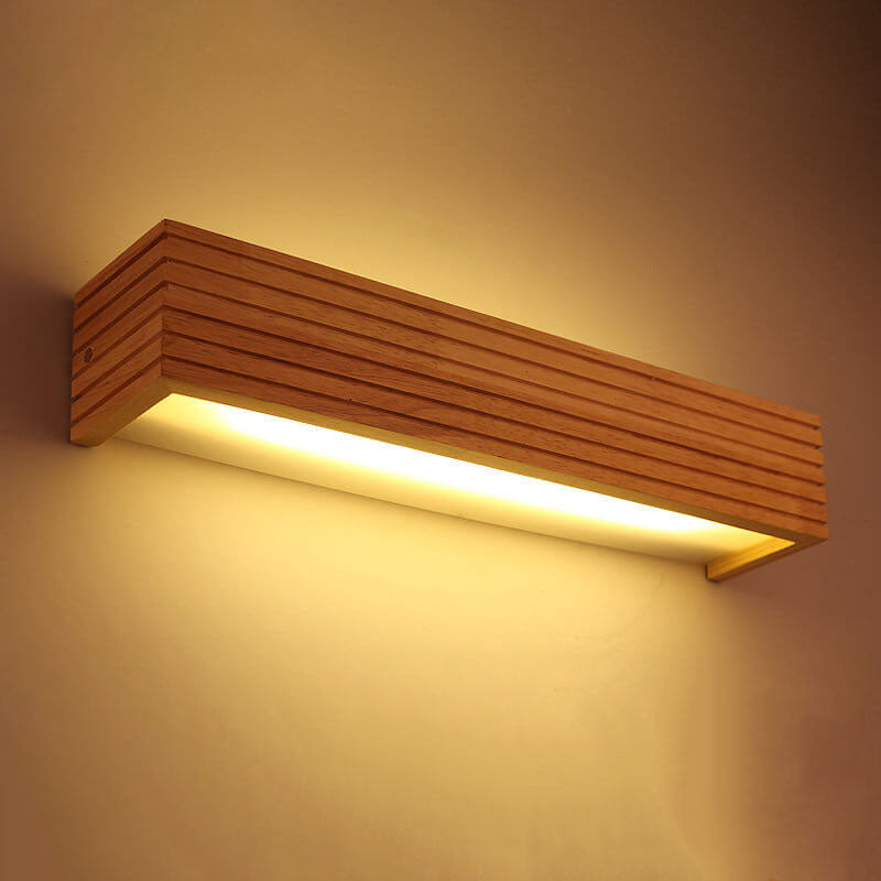Premium Solid Wood LED Wall Sconce