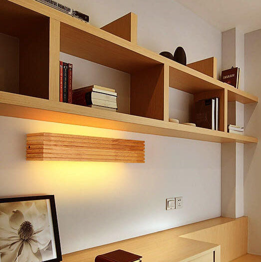 Premium Solid Wood LED Wall Sconce